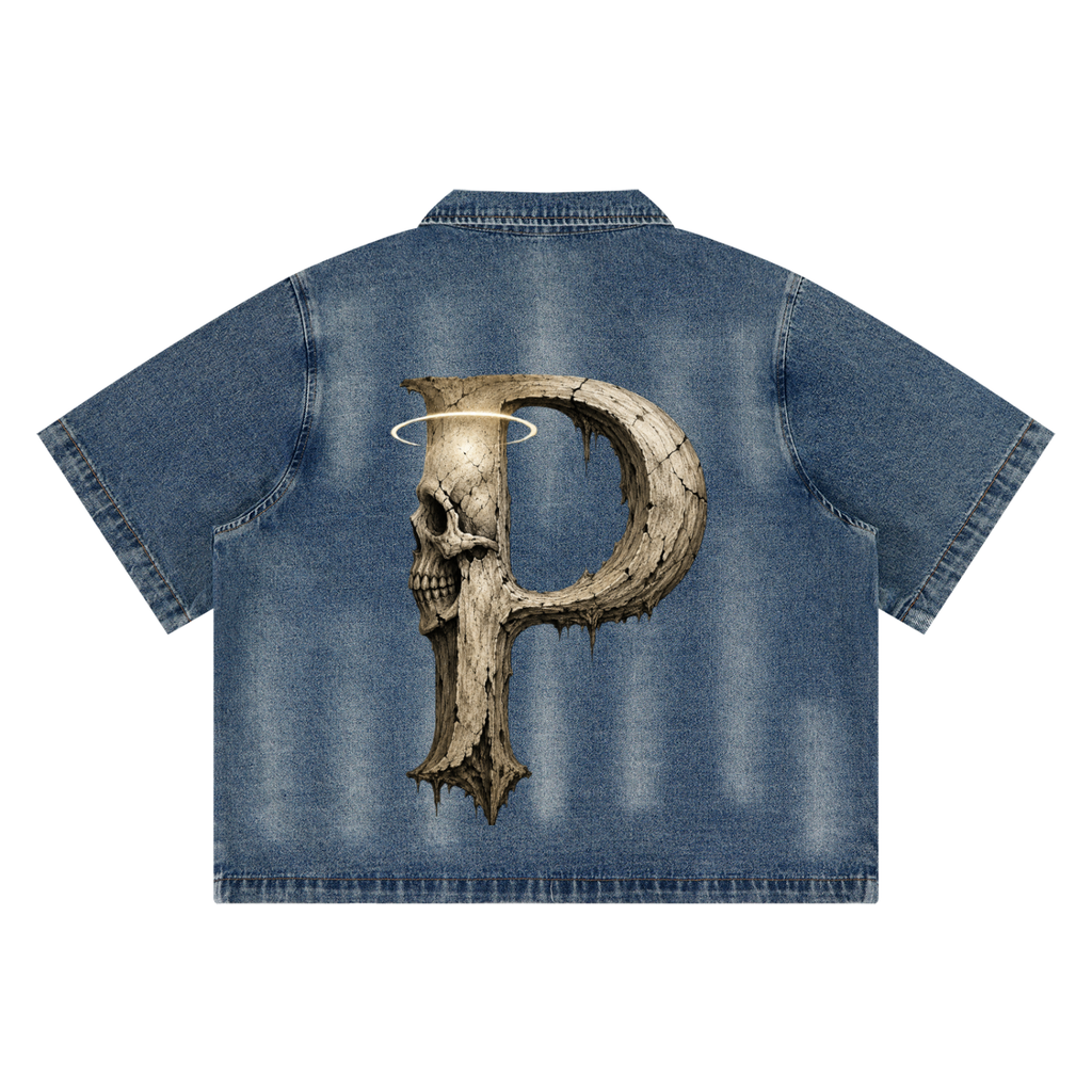 Heaven Sent P Full-Zip Denim Shirt