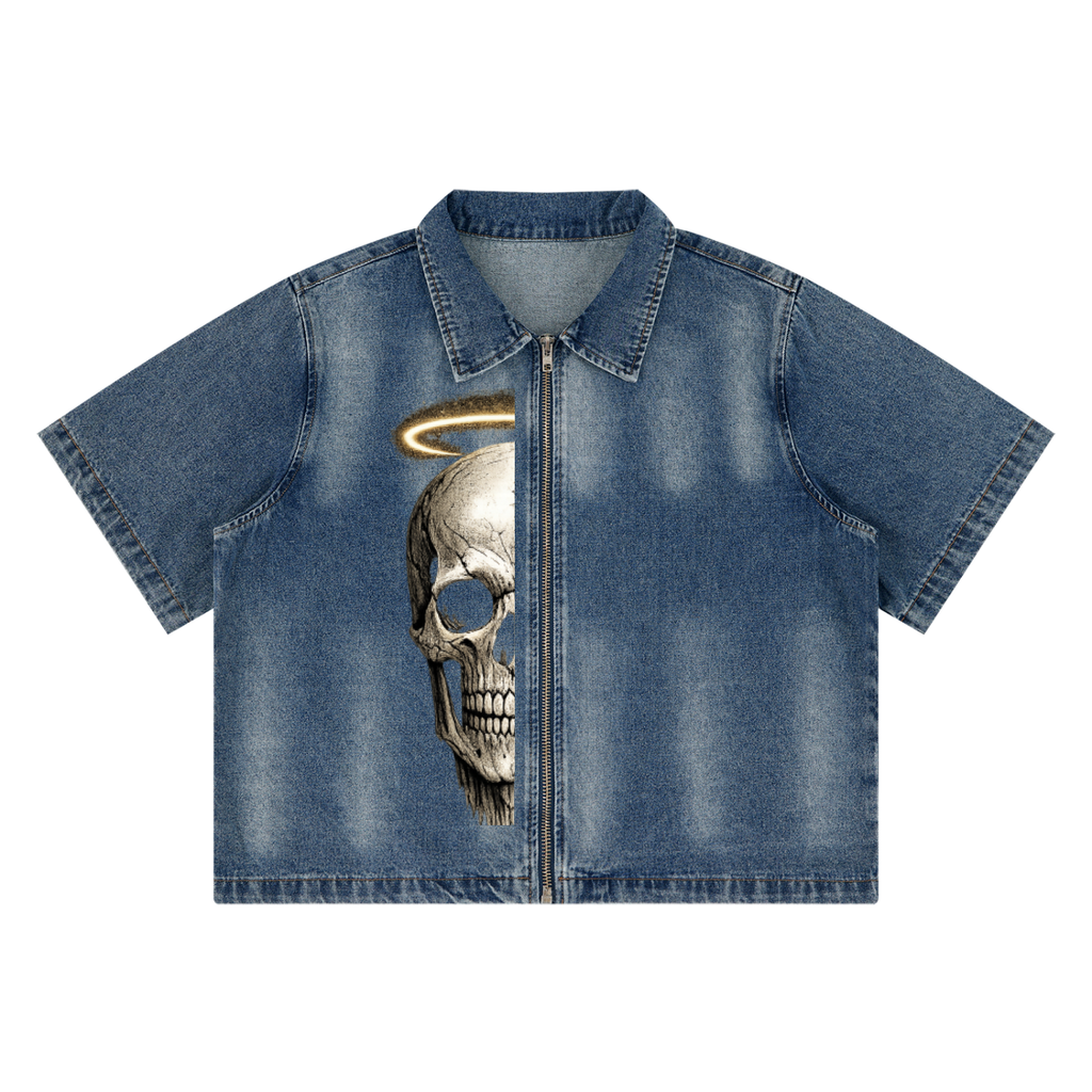 Heaven Sent P Full-Zip Denim Shirt