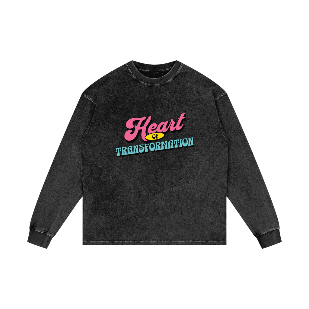 Acid Wash Oversize Long Sleeve T-Shirt