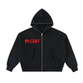Fleeced Full-Zip Boxy Hoodie