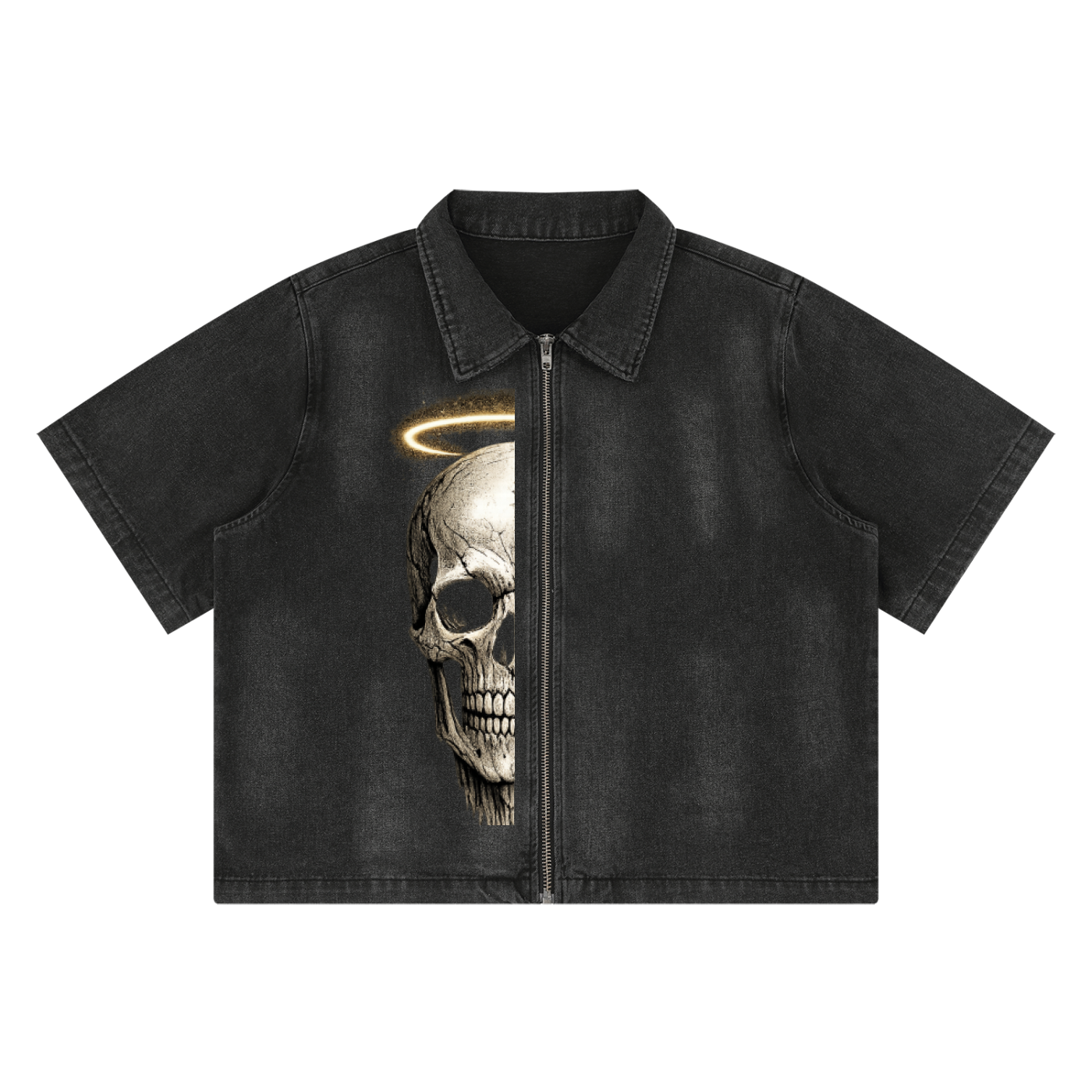 Heaven Sent P Full-Zip Denim Shirt